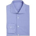 Uman Men's Micro-checked Cotton Dress Shirt - Blue