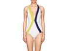 Flagpole Swim Women's Jade Colorblocked One-piece Halter Swimsuit