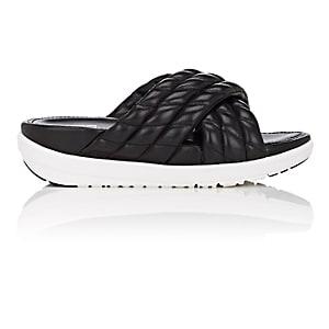Fitflop Limited Edition Women's Quilted Leather Slide Sandals-black