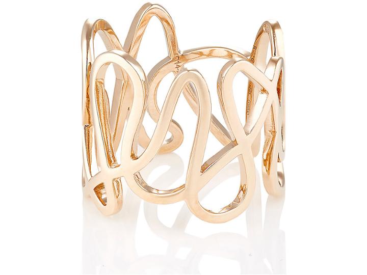 Repossi Women's Pink Gold White Noise Ring