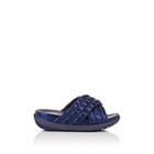Fitflop Limited Edition Women's Quilted Metallic Leather Slide Sandals - Navy