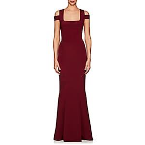 Narciso Rodriguez Women's Stretch-silk Crepe Open-back Gown-wine