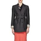 Prada Women's Mohair-wool Belted Double-breasted Blazer-gray