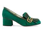 Gucci Women's Marmont Suede Pumps - Green