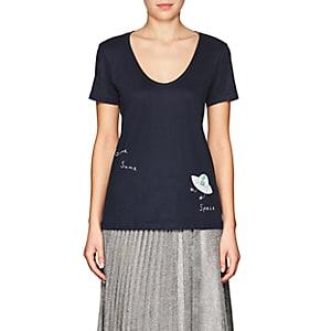 Haas Brothers Xo Barneys New York Women's Gimme Some Space Pima Cotton T-shirt - Navy