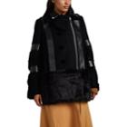 Sacai Women's Mixed-media Military Coat - Black