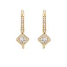 Tejen Women's Dormeuse White Diamond Earrings - Gold