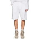 Helmut Lang Men's Logo Cotton Jersey Shorts-white