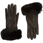 Barneys New York Women's Fur-cuff Gloves-black