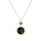 Retrouvai Women's Grandfather Compass Pendant Necklace-green