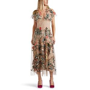 Fendi Women's Floral-embellished Tulle Dress - Cream