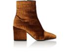 Dries Van Noten Women's Cap-toe Stamped Velvet Ankle Boots