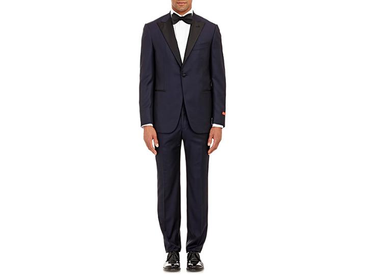 Isaia Men's Gregory Aquaspider Wool One-button Tuxedo