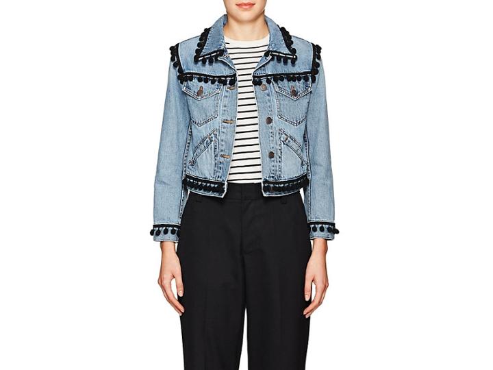 Marc Jacobs Women's Pom-pom-trimmed Denim Jacket