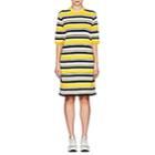 Marc Jacobs Women's Striped Cotton-blend Mock-turtleneck Dress-yellow