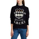 Sacai Women's Emblem-embroidered Cotton-blend Sweatshirt - Navy