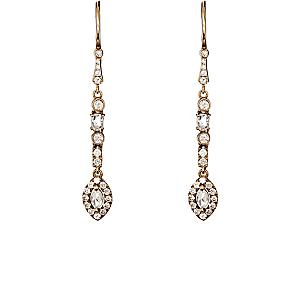 Zoe Women's White Diamond & Chocolate Gold Drop Earrings