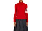 Thom Browne Women's Striped-sleeve Cashmere Turtleneck Sweater