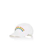 Re/done Women's Rainbow-logo Cotton Baseball Cap-white