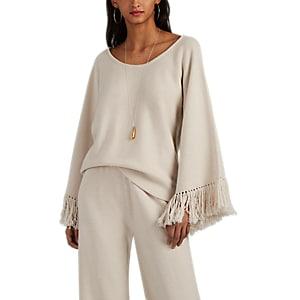 Lisa Perry Women's Fringed Milano-stitched Wool-cashmere Sweater - Ivorybone