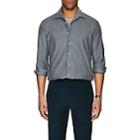 P. Johnson Men's Cotton Micro-corduroy Dress Shirt-gray