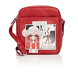 Prada Men's Small Leather Messenger Bag-red