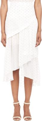 Stella Mccartney Metallic Dot Chiffon Wrap Skirt-white