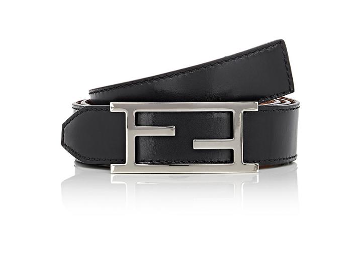 Fendi Men's Logo-buckle Reversible Leather Belt