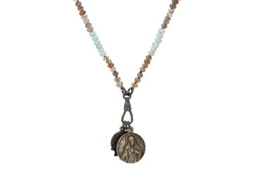 Miracle Icons Men's Spiritual Icon Charms On Beaded Necklace