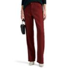 Leo & Sage Women's Linen-cotton Relaxed Trousers - Red