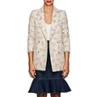 Blaz Milano Women's Everyday Zebra-jacquard Double-breasted Blazer-white, Blue