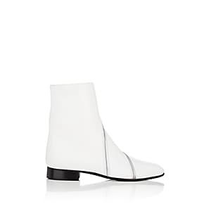 Alumnae Women's Garconne Leather Ankle Boots-white