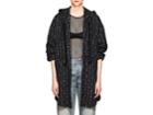 Faith Connexion Women's Sequined Tweed Hooded Shirt Jacket