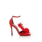 Tabitha Simmons Women's Embellished Satin Ankle-strap Sandals-red