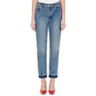 Balenciaga Women's Straight Crop Jeans-4364-stonewash