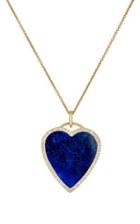 Jennifer Meyer Women's White Diamond & Lapis Lazuli Heart Pendant Necklace