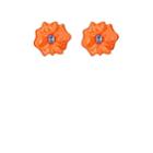 Sabbadini Women's Flower Clip-on Earrings - Orange