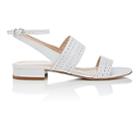Barneys New York Women's Perforated Leather Double-band Sandals-white