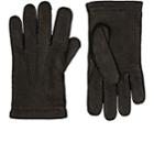 Barneys New York Men's Cashmere-lined Leather Gloves-black
