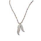 M. Cohen Men's Feathers Pendant Beaded Necklace