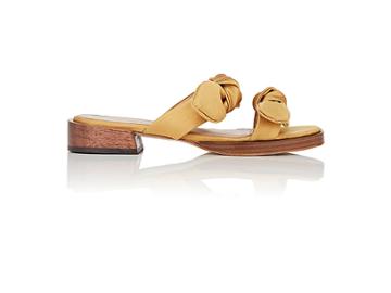 Mari Giudicelli Women's Bow-detail Satin Slide Sandals