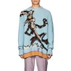 Calvin Klein 205w39nyc Men's Wile E. Coyote Reverse-knit Wool Sweater-lt. Blue