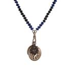 Miracle Icons Men's Vintage-icon Beaded Necklace - Black
