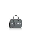 Balenciaga Women's Ville Medium Leather Bowling Bag-gray