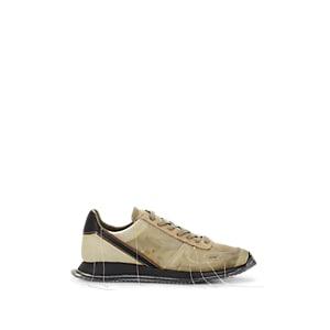 Rick Owens Men's Vintage Runner Leather & Suede Sneakers - Ivorybone