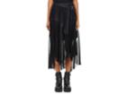 Sacai Women's Pleated Poplin & Chiffon Asymmetric Wrap Skirt