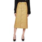 Balenciaga Women's Checked Wool Tweed Pencil Skirt-yellow