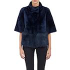 Barneys New York Women's Crop Shearling Jacket-midnight Blue