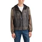 Fendi Men's Zucca-pattern Semi-sheer Hooded Jacket - Gray