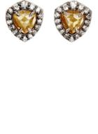 Nak Armstrong Women's Rustic & Pav White Diamond Stud Earrings